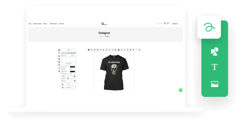 Personaliza tu diseño con gráficos, textos o sube tu imagen favorita